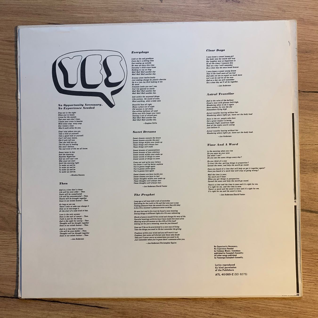 Dischi in vinile: YES - TIME AND A WORD...RE GER...VG++/VG+ – Usato da Gals venduto da Diskopatshop 2