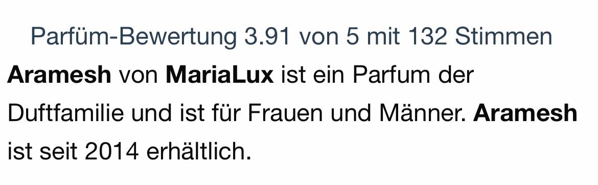 Profumi & Eau de Toilette: Aramesh MariaLux 2 ml Abfüllung – Nuovo (secondo la descrizione) da St. Gallen venduto da lfs_nxl8 3