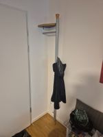 Garderobenstange mit Ablage Metall Holz gebraucht