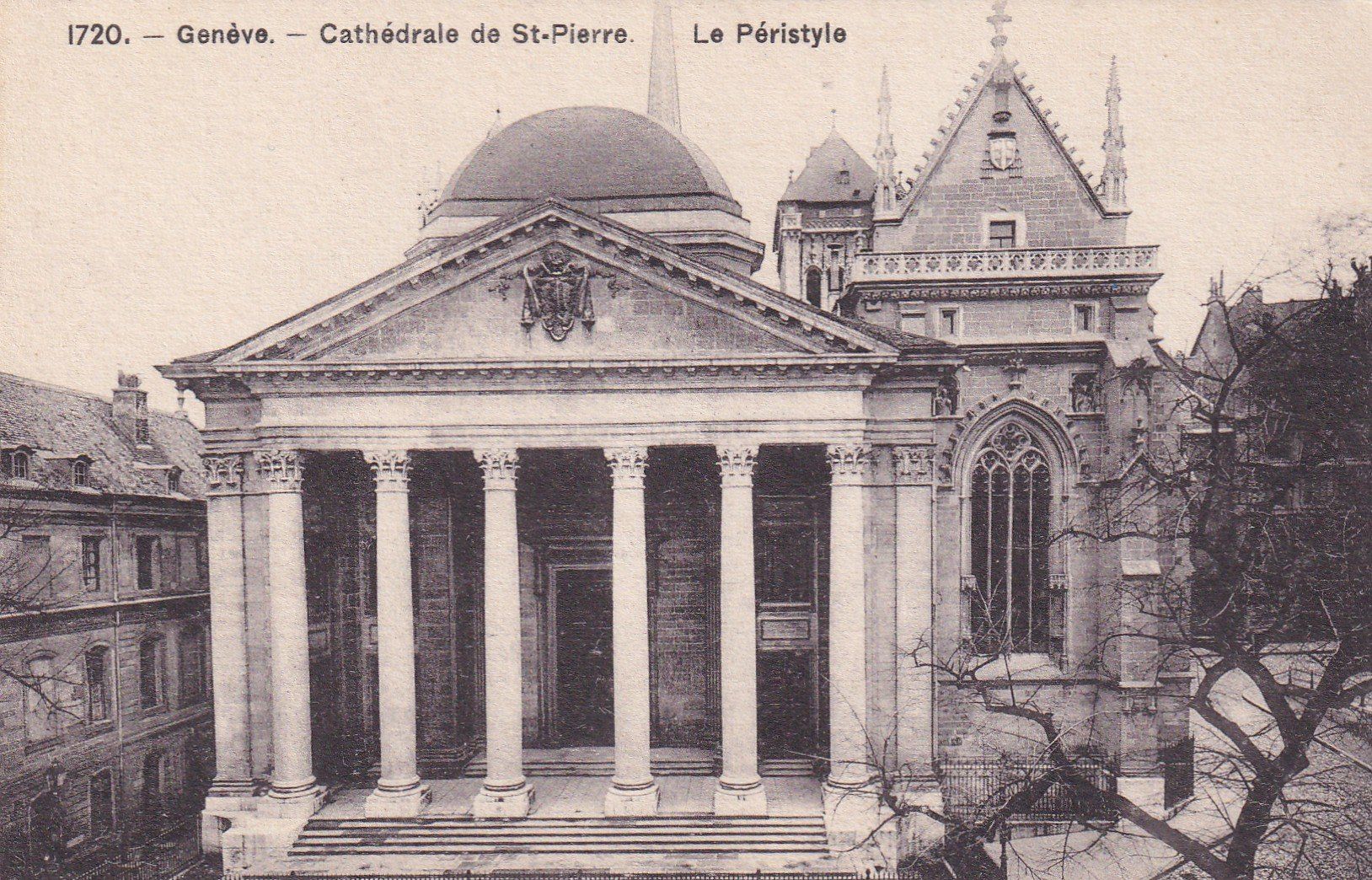 Cartoline postali: Genève - Cathédrale de St. - Pierre Le Péristyle – Usato da Cormoret venduto da Pascalll2001