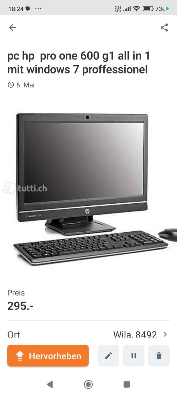 Hewlett Packard PC: pc  HP Windows 7 oder 10 proffessionel+++++ – Usato da wila venduto da audi48 5