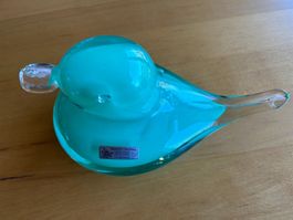 Sarner Cristal Glasvogel, Türkis, mundgeblasen, Handarbeit