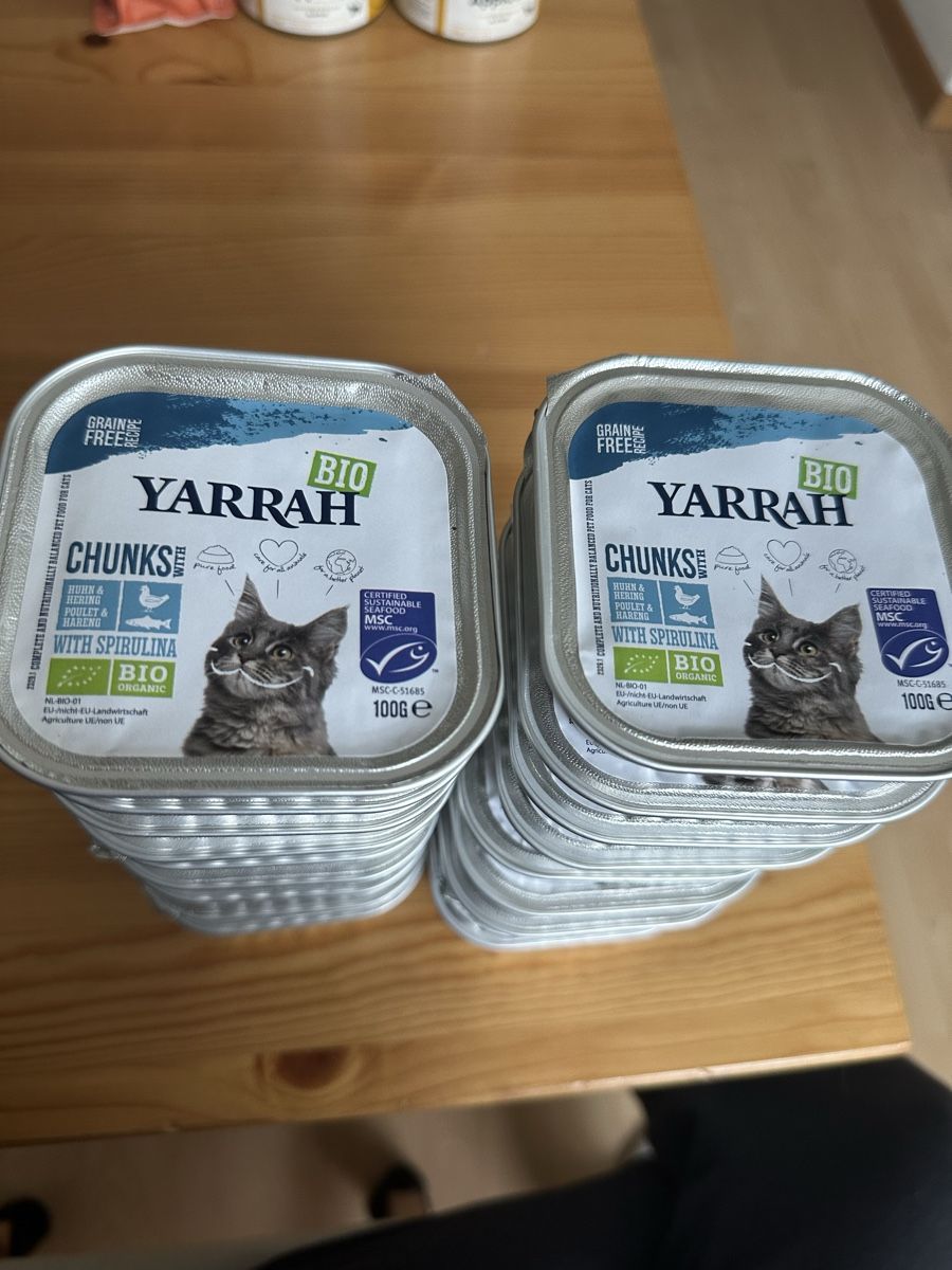Mangimi: 18x Yarrah Bio Katzenfutter Huhn & Hering – Nuovo e nell'imballaggio originale da Lufingen venduto da Tanj11
