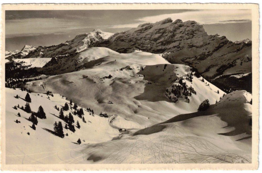 Cartoline postali: Villars - Col de Bretaye mit Diablerets + Skilift – Usato da Binningen venduto da Mountainrider
