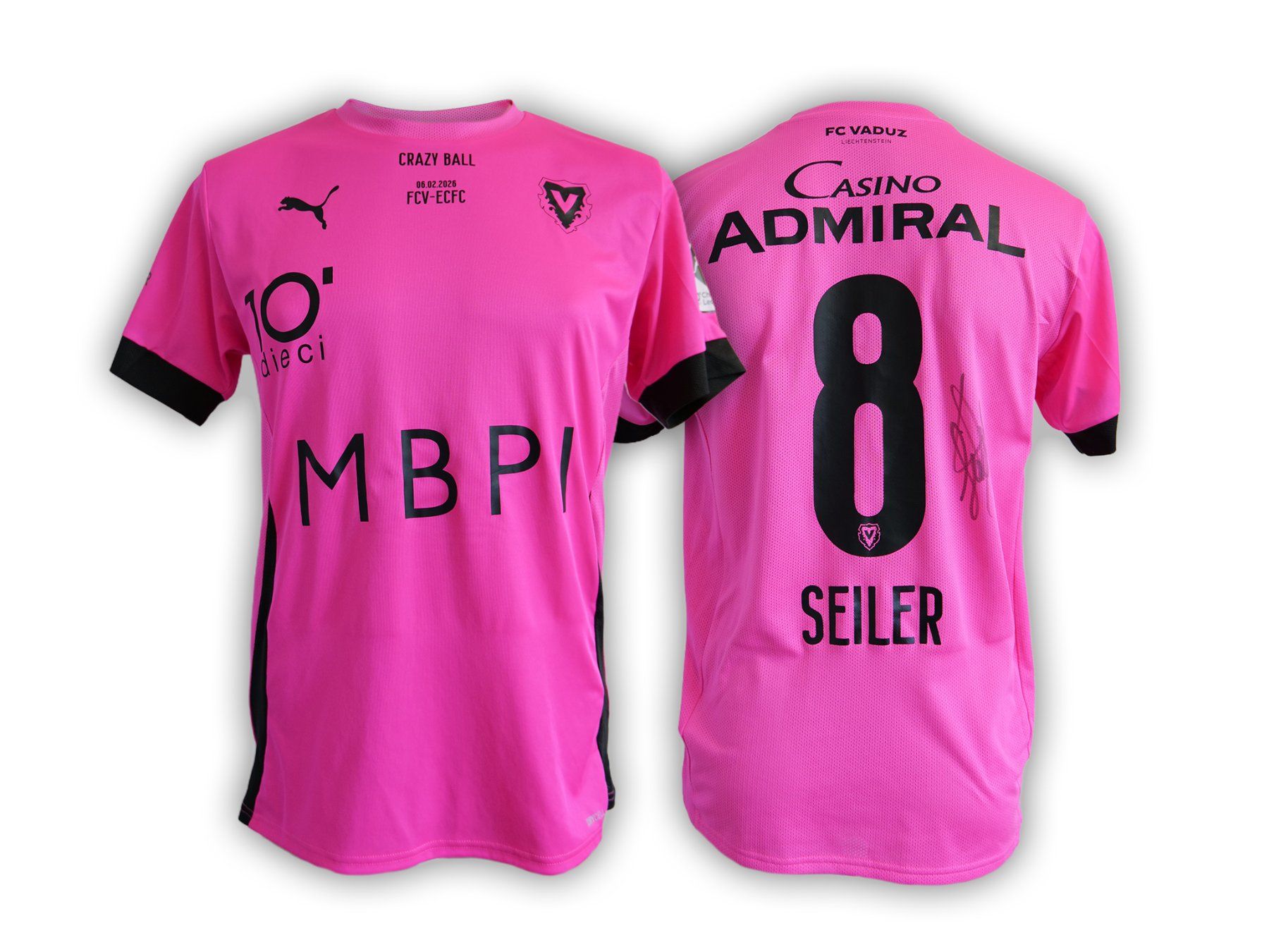 Puma Leibchen & Hosen: FC Vaduz Matchworn Sondertrikot "8-SEILER" – Gebraucht aus Vaduz von fcvaduz1932