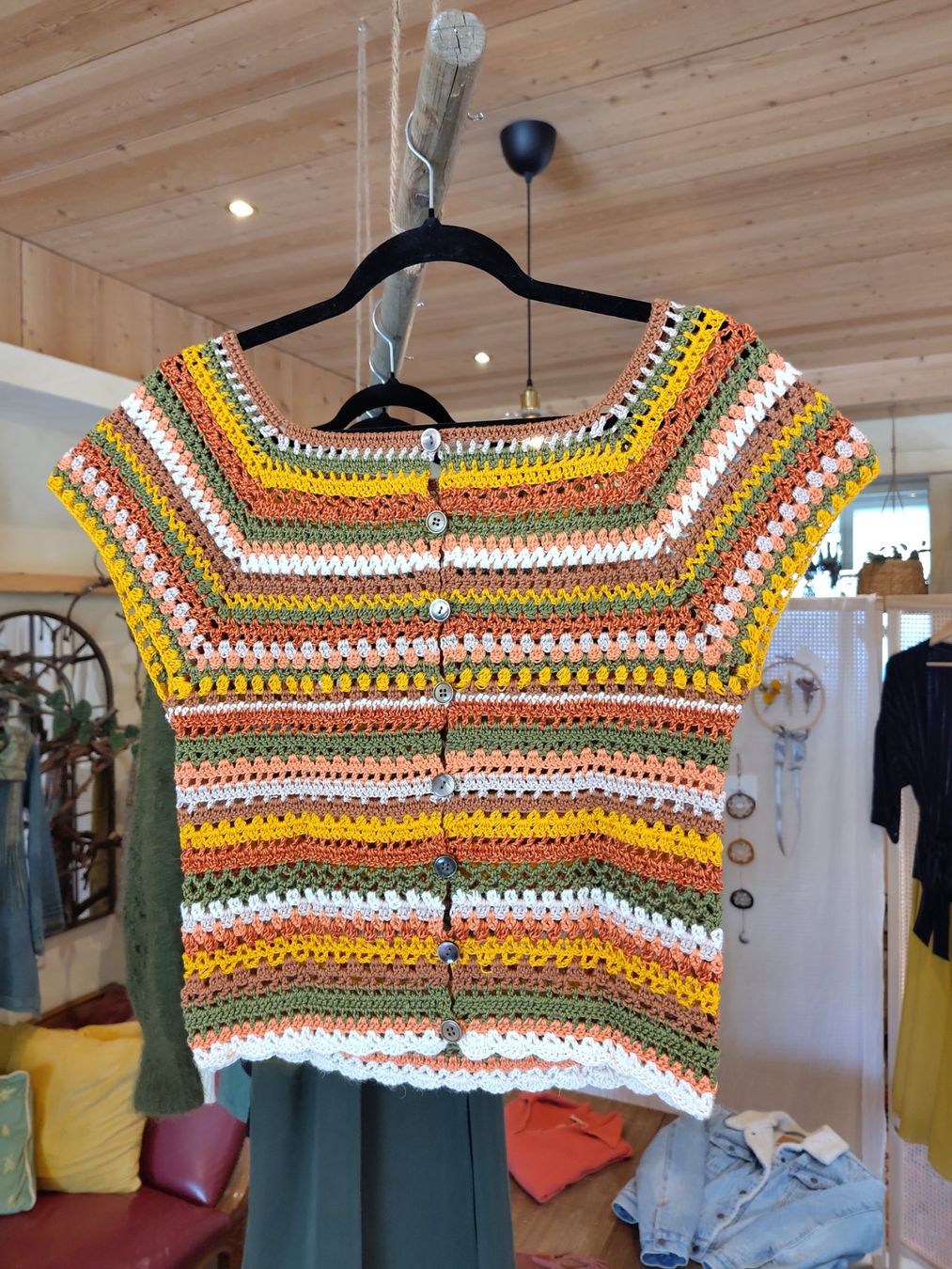 T-shirt: Crop top gestrickt baumwolle S-M – Nuovo (secondo la descrizione) da Losone venduto da ell_nora89 1