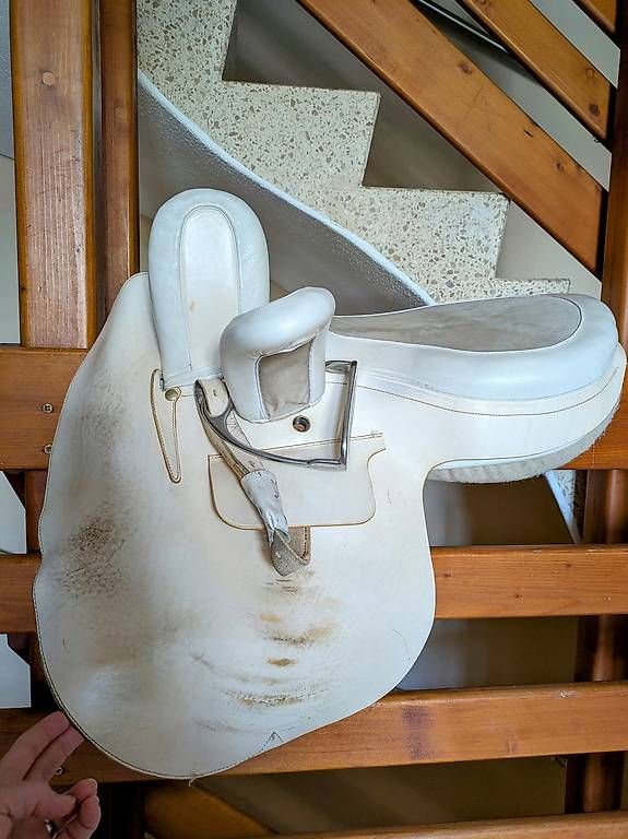 Selle & Accessori: A vendre selle d'amazone blanche, siège 18' – Usato da Cossonay-Ville venduto da Mousekiller 1