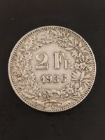 Schweizer 2 Franken Münze Jahrgang 1936