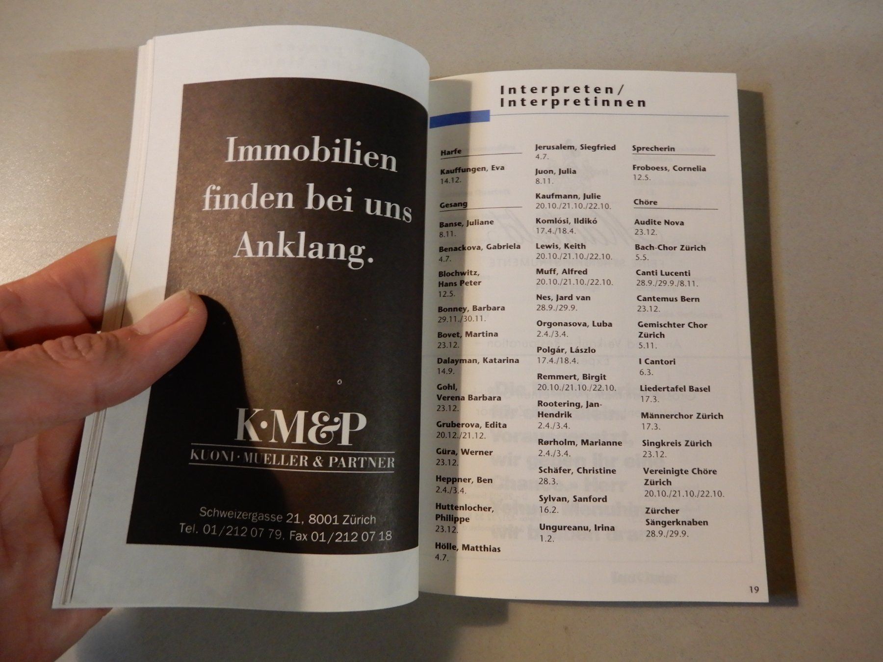 Documenti: Tonhalle Zürich Jubiläumsprogramm 1995/96 – Usato da Erstfeld venduto da Mario_boe0 4