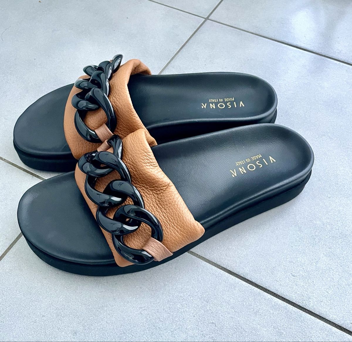 Scarpe da donna: Mules Visona made in Italy en cuir – Nuovo (secondo la descrizione) da Gilly venduto da FlorenceGill
