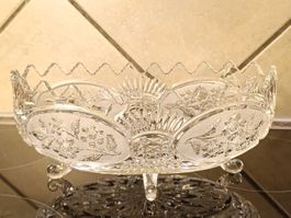 Art Deko Bleikristall ovale Fussschale um 1930j. Top