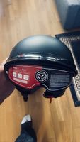 Casco jet nero opaco visiera integrata nuovo