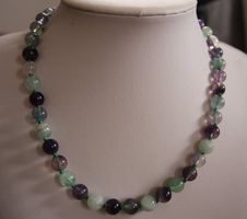 NEU: Fluorit Halskette Collier Kette Schmuck