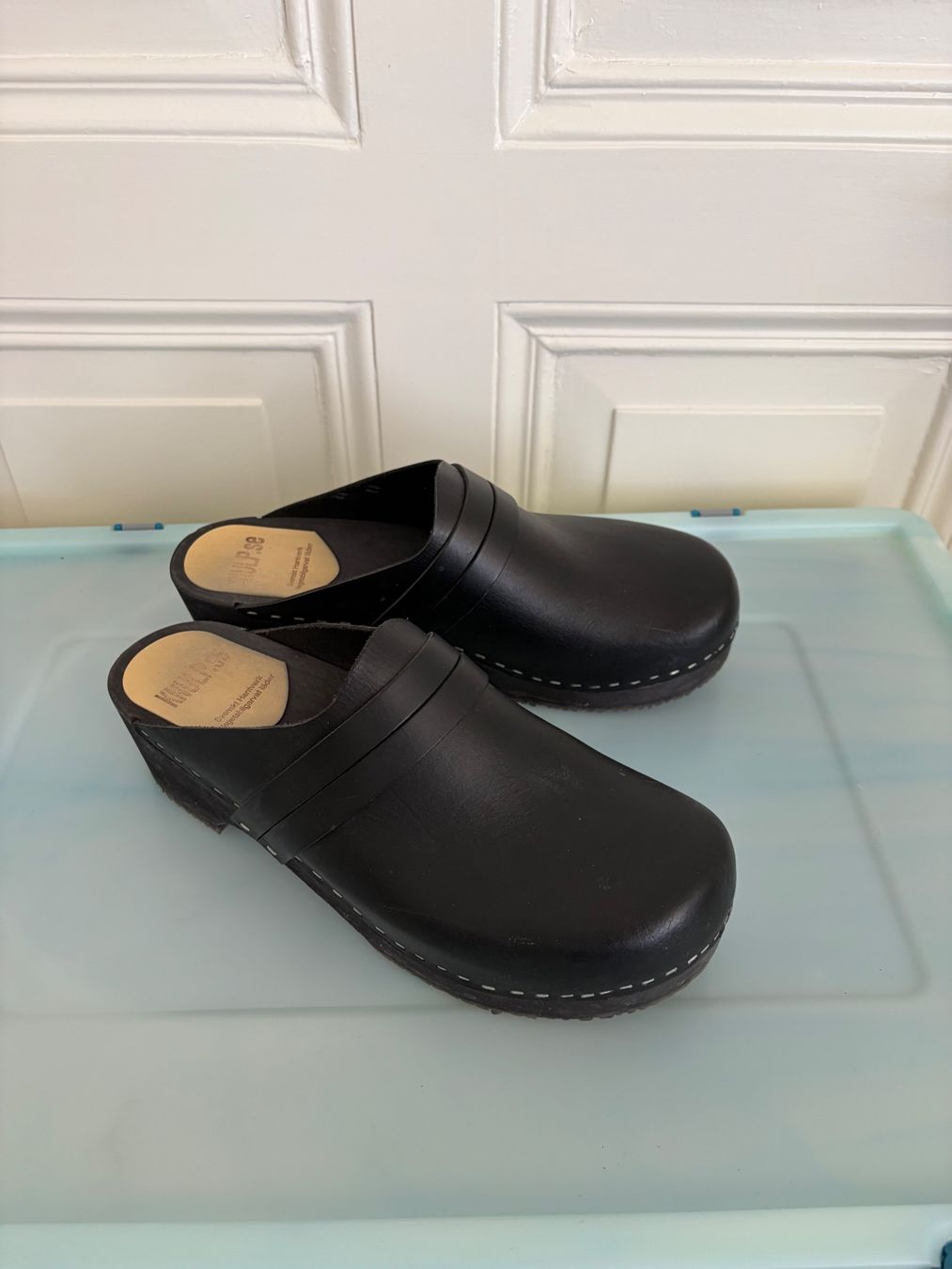 Scarpe da uomo: Holzclogs Knulp Leder schwarz Gr. 43 – Usato da Luzern venduto da Jules__