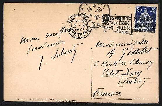Cartes postales: AK Genève, La Rade, 1921 – D'occasion à Berlin par bartko-reher 1