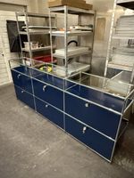 USM Haller Sideboard 3x3 mit Glas Stahlblau Inklusive Liefer