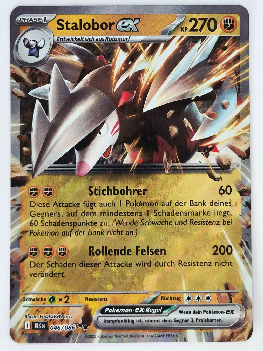 Pokémon Sammelbilder & Trading cards: Stalobor EX / Excadrill EX / Schwarze Blitze / BLK 045 – Neu (gemäss Beschreibung) aus Arni AG von PokemonCardsStore