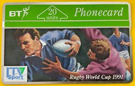 Telefonkarte British Telecom BTC045 Rugby World Cup ungebr.