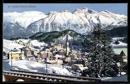 AK St. Moritz-Dorf, Teilansicht im winter