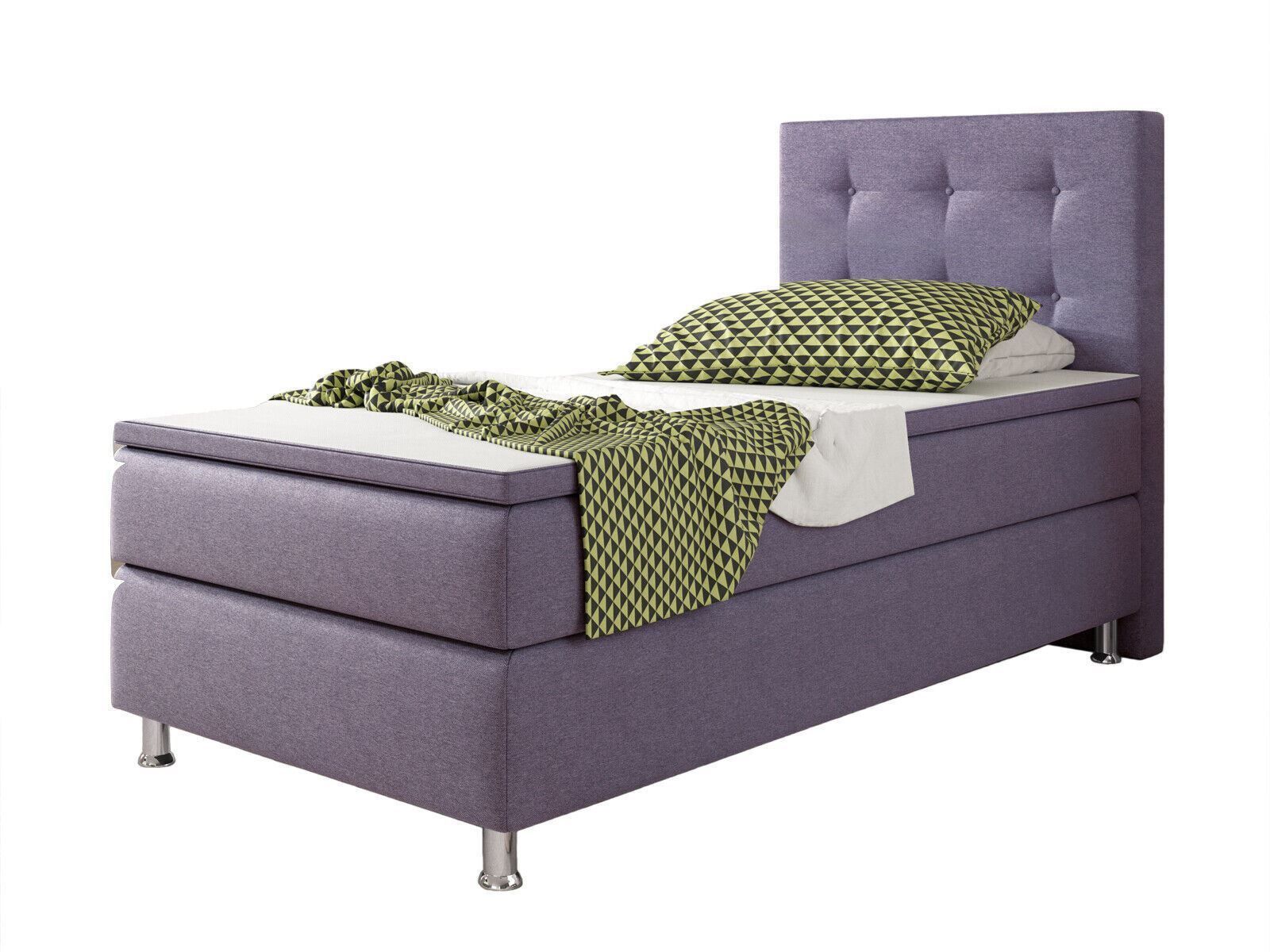 Betten: Boxspringbett 90x200 Lila Einzelbett Doppelbett Bett – Neu und originalverpackt aus Wallenwil von toesstal-vertrieb 3