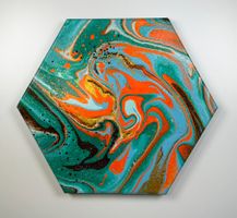 Acryl-Flüssigmalerei, Sechseck