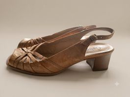 Gabor Comfort Ledersandalen Gr. 6 (EU 39) - Bronze/Gold.