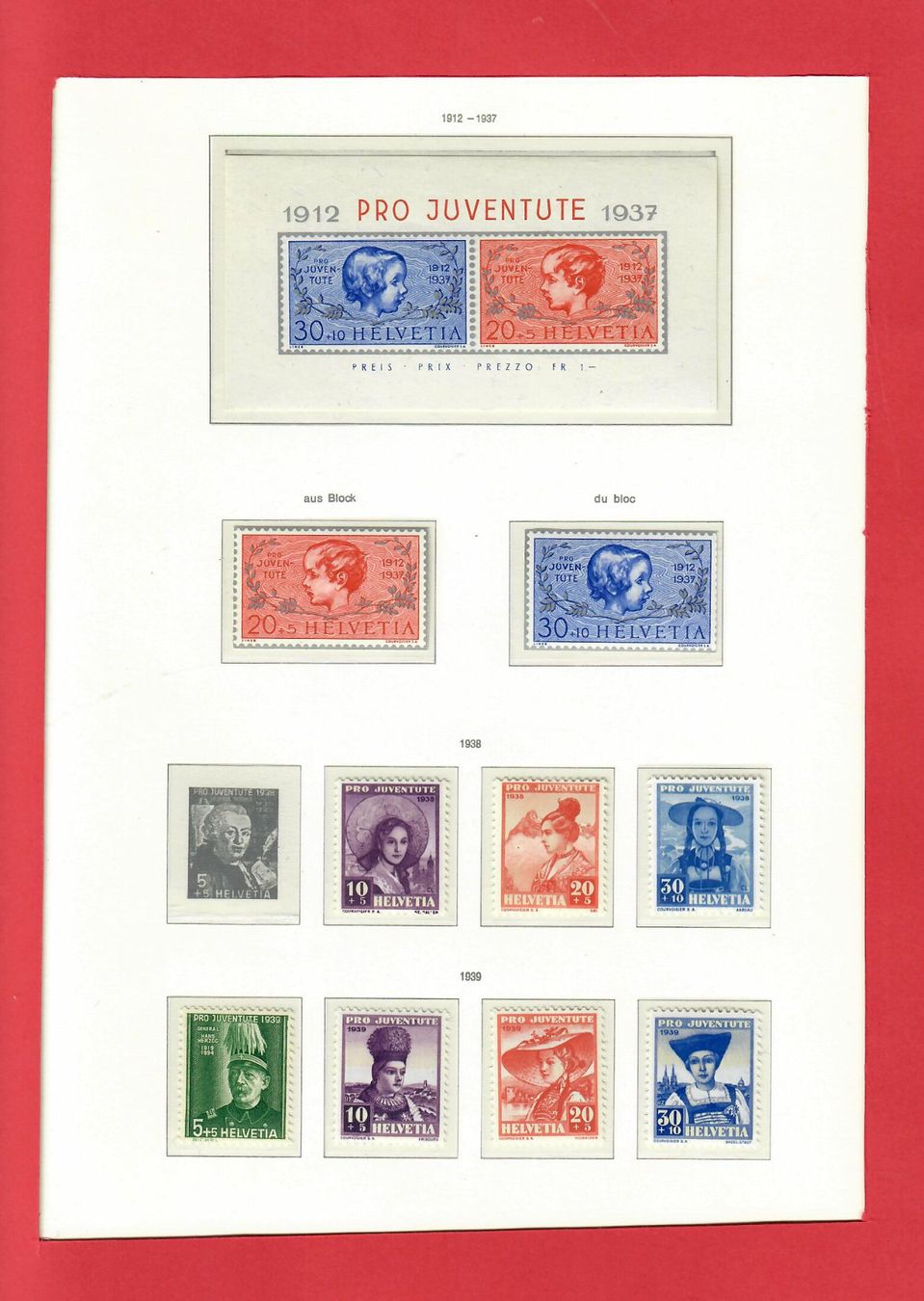 Tutti i francobolli: ProJuventute Top Sammlung 1912-1963 Postfrisch mit Vorläufer – Usato da Bützberg venduto da Die.6.a 4