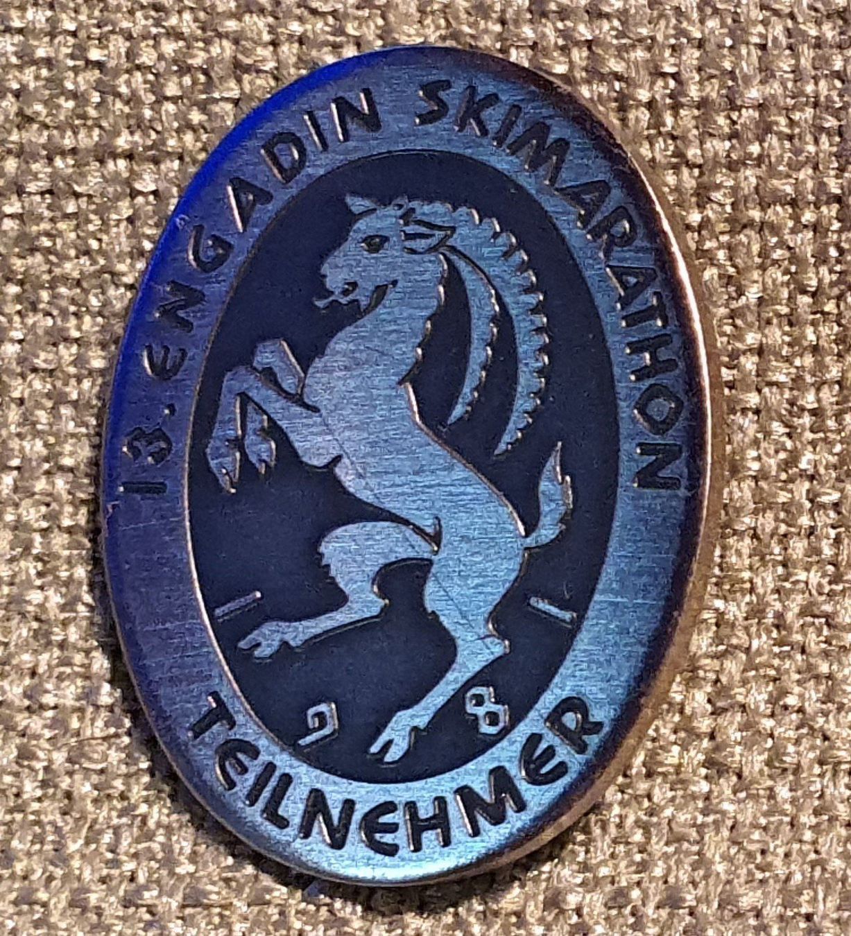 Placchette & Badge: D123 - Engadin Skimarathon 1981 Schweiz – Usato da Reinach BL venduto da Boston-Verkauf