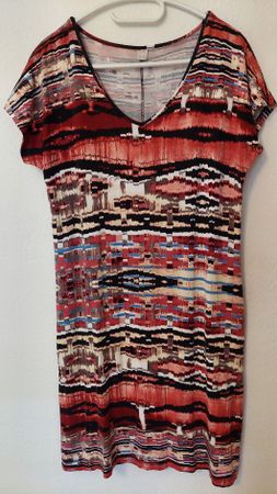 Buntes Sommerkleid Gr. 44 / L / XL - Viskose + Elastan