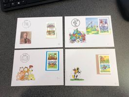 4 besondere FDC - ZUSAMMANHÄNGEND - sehr selten !!!