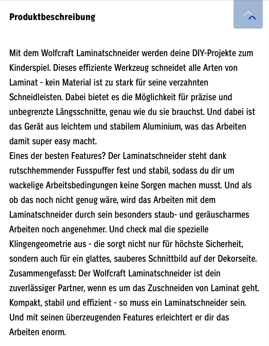 Wolfcraft Tutti gli attrezzi: Laminatschneider – Nuovo (secondo la descrizione) da Möhlin venduto da Palessandro91 2