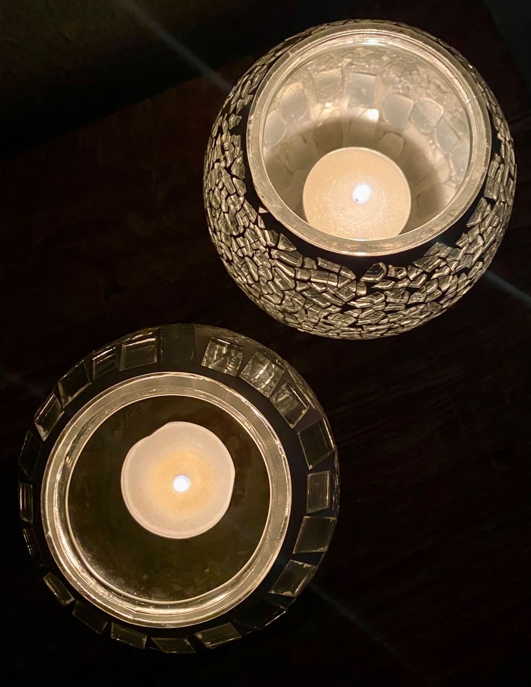 Portacandele: 2 Windlichter, Spiegelglas – Usato da Reichenburg venduto da Noxima 2