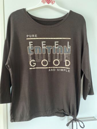 MONARI  Shirt  Gr. 40 mit Glitzer-Print in braun