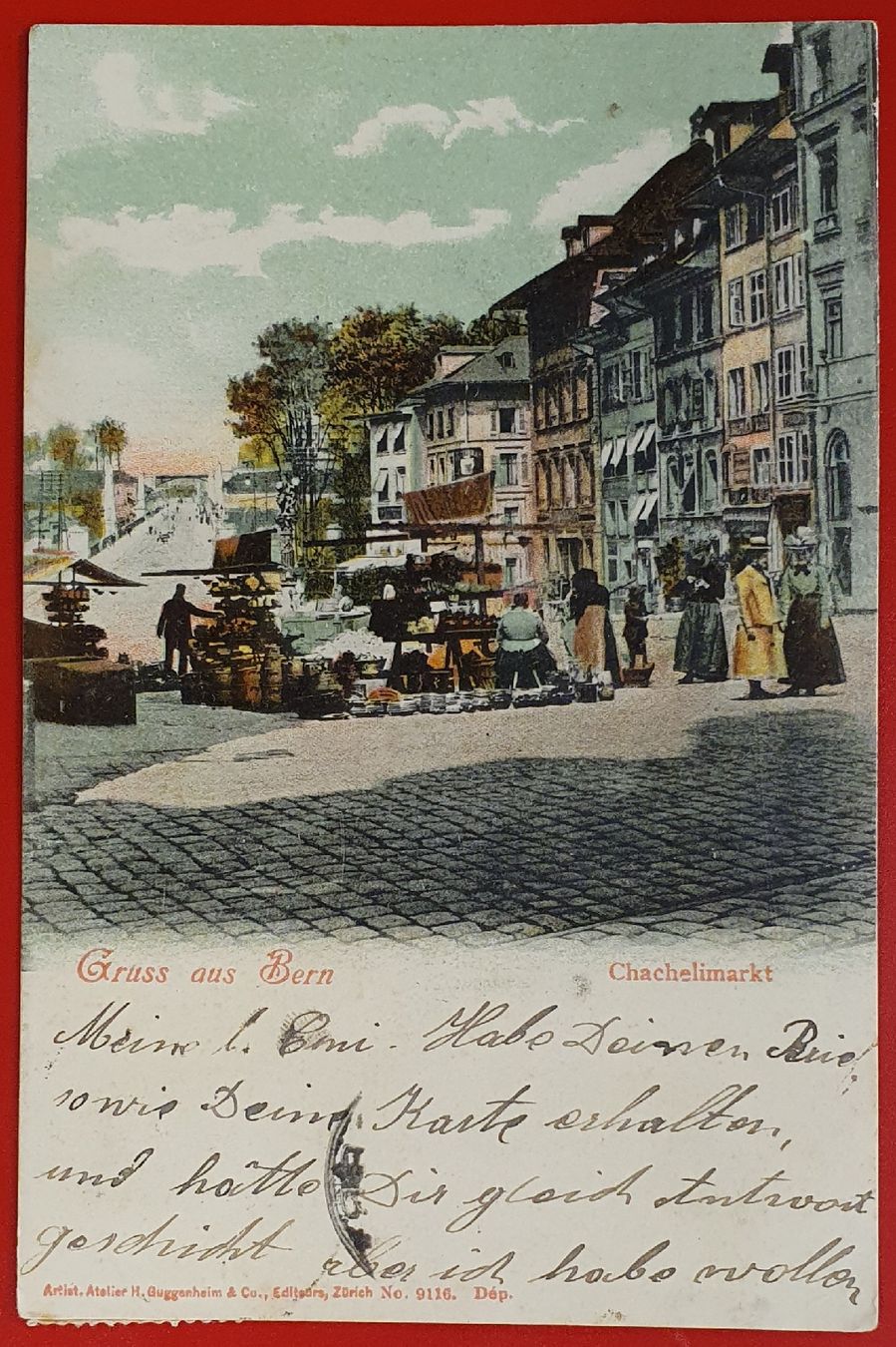 Cartoline postali: Gruss aus Bern 1910 - Chachelimarkt – Usato da Kreuzlingen venduto da Rschweiz1