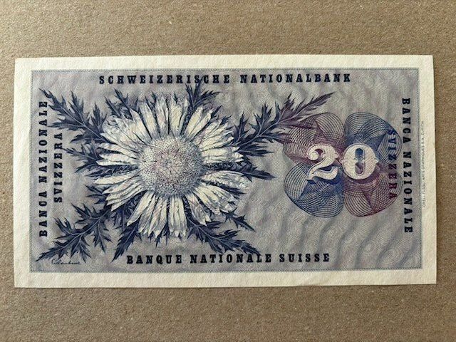 Banconote: 20-Franken-Note von 1968 – Usato da Zürich venduto da Lenine 1