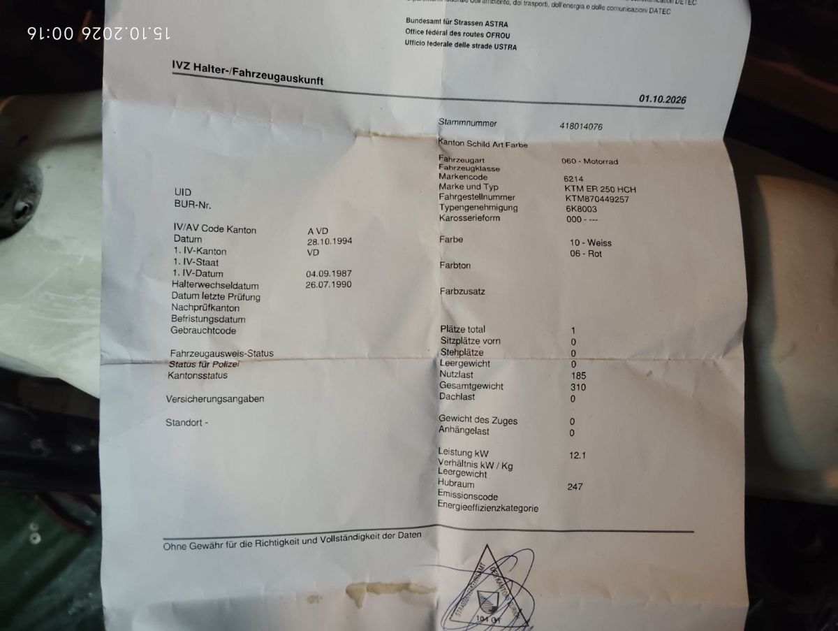 Sonstige: Ktm  250  er  jg  87 – Gebraucht aus Volketswil von alt_dt9r 5