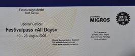 Openair Gampel 2026 - Festivalpass "All Days" + Zeltplatz