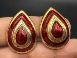 Vintage-Ohrringe Cabouchon Paris – Goldfarben