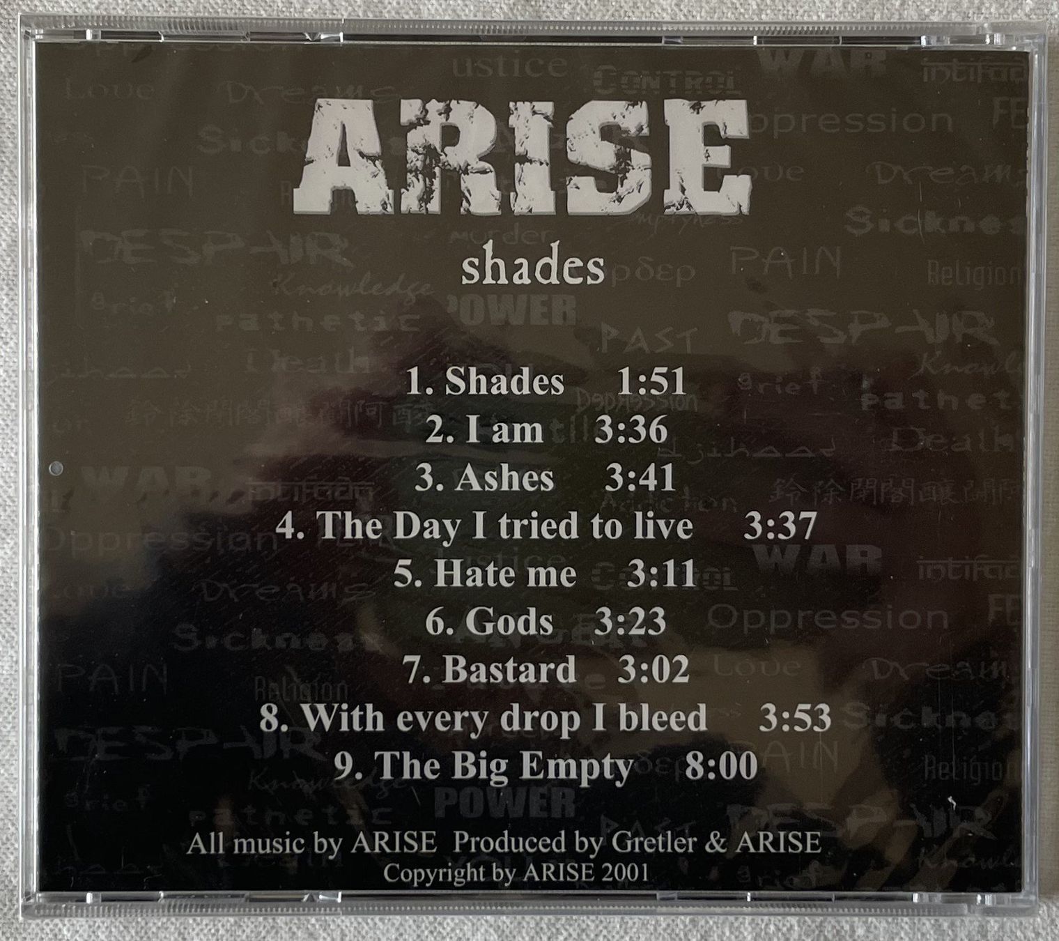 CD: Arise - Shades - CD - 2001 - Self Release - Rare - NEW – Nuovo e nell'imballaggio originale da Uster venduto da Zardodel 1