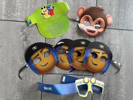 Fasnacht 7 Masken Affe Cappy Karton Papier