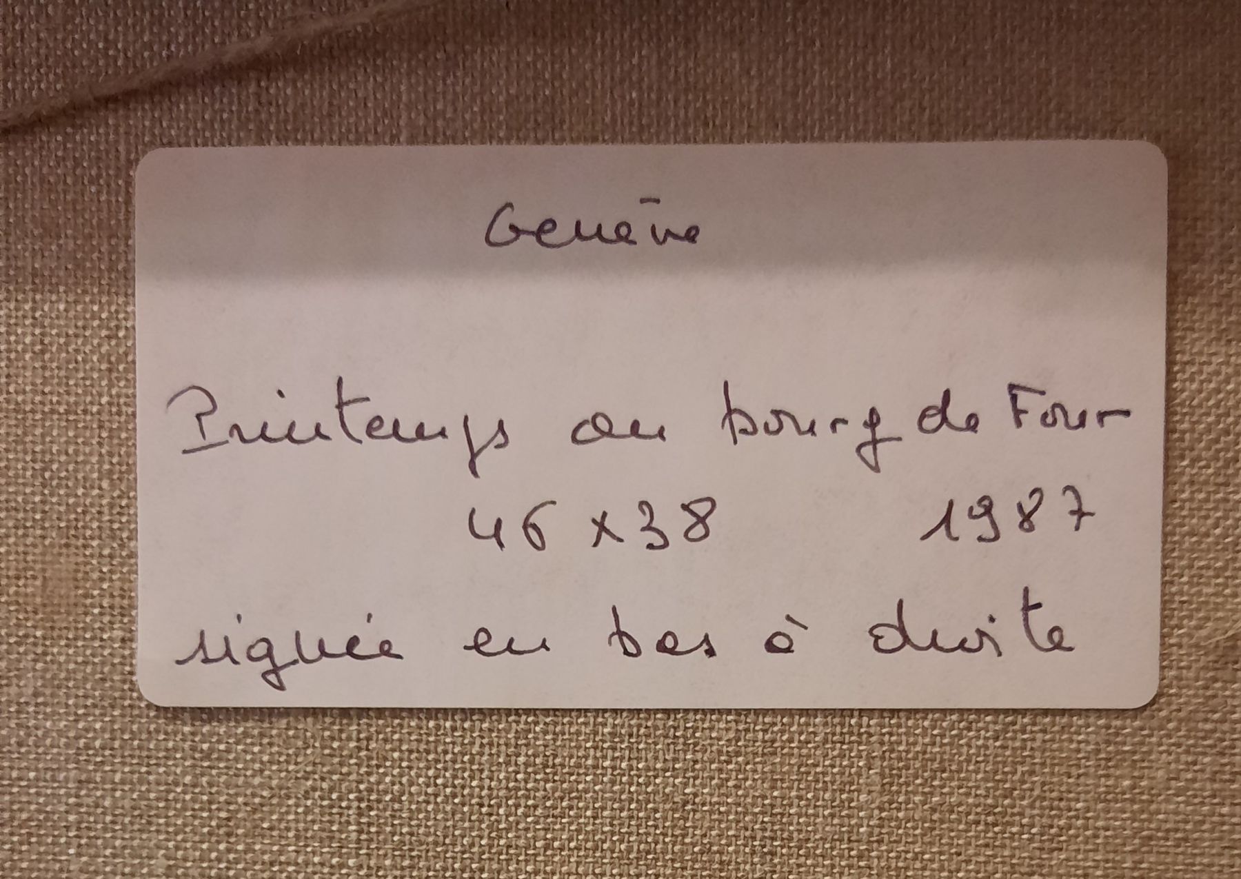 Dipinti: BEAU TABLEAU SIGNÉ  GEORGES, DATÉ  1987 – Usato da Genève venduto da Enigme8 1