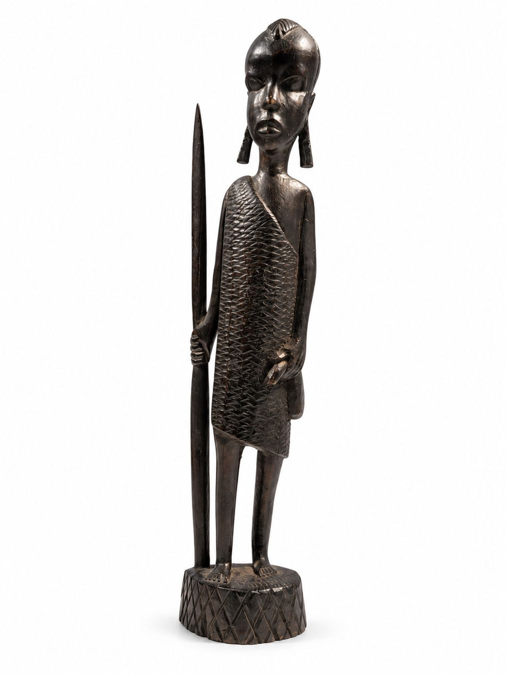 Sculptures & Statues: Dunkle geschnitzte Holzfigur mit langem Stab – D'occasion à Zollikerberg par lin_yc2n 7