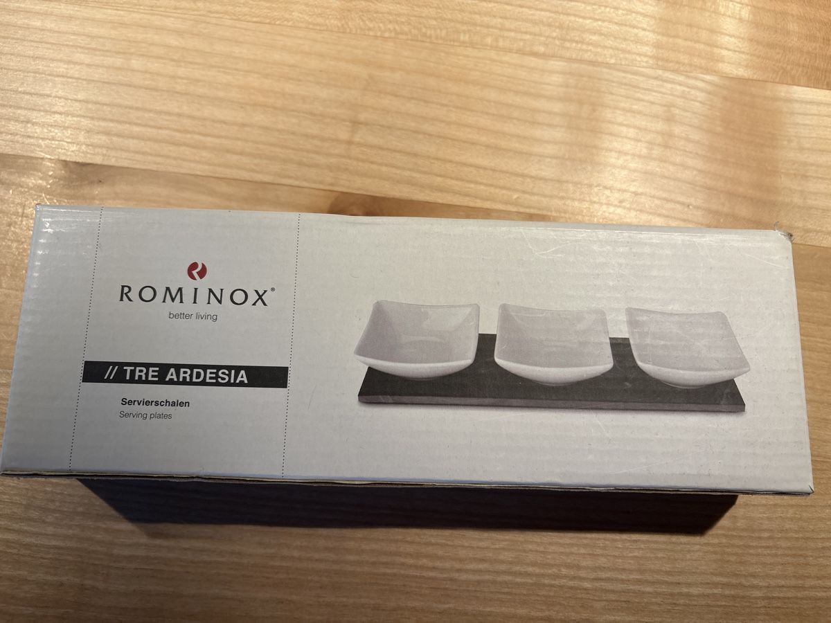 Set di piatti: Rominox // TRE ARDESIA Servierschalen – Nuovo e nell'imballaggio originale da Knonau venduto da ReMaaaan