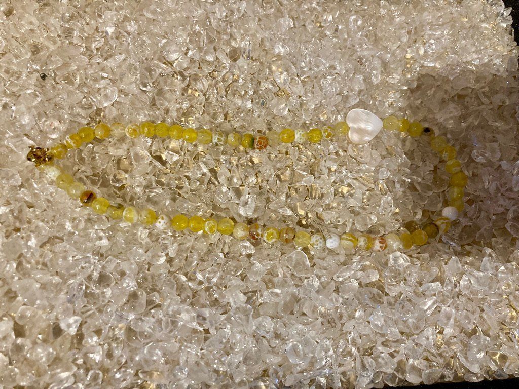 Ketten: Kinderkette Achat/Perlmutt Herz – Neu (gemäss Beschreibung) aus Biberist von tl-schmuck 1