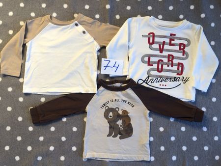 3 Jungen Langarmshirts Gr. 74