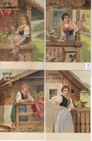 4 AK Prosit Neujahr! Bonne Annee! Tracht Tirol - Litho