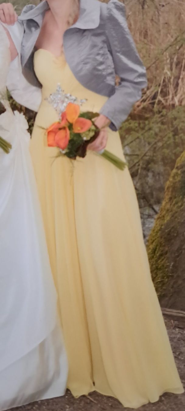 Vestiti: Abendkleid gelb trägerlos – Usato da Gossau SG venduto da claudiasg 9