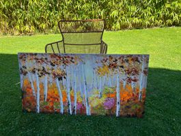 Schönes Leinwandbild mit abstraktem Waldmotiv ca. 120 x 60cm