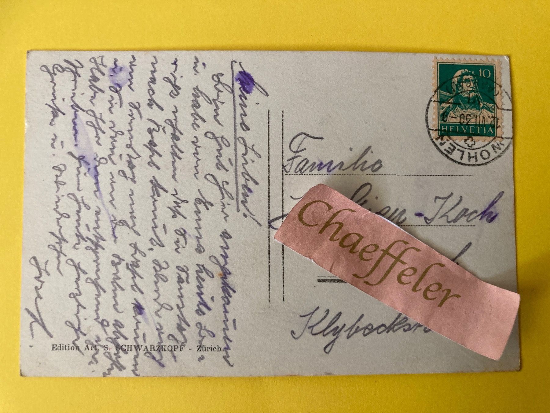 Cartoline postali: 1930   119 Wohlen – Usato da Zürich venduto da Chaeffeler 1
