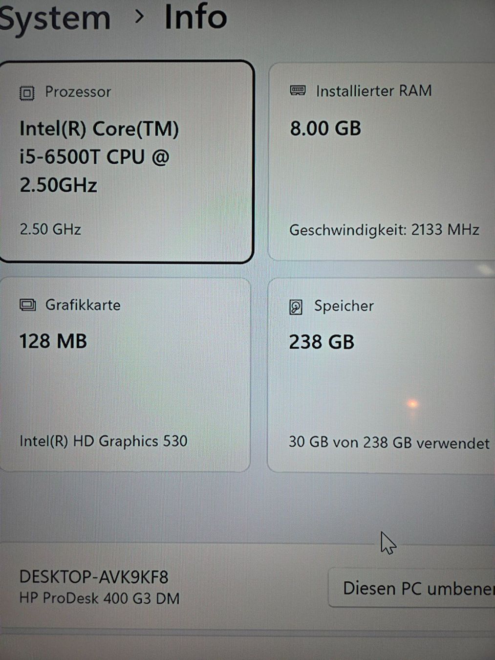 Hewlett Packard PC: HP ProDesk 400 G3 Mini mit Windows 11 – Usato da Othmarsingen venduto da Stueri 2